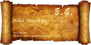 Büki Gusztáv névjegykártya